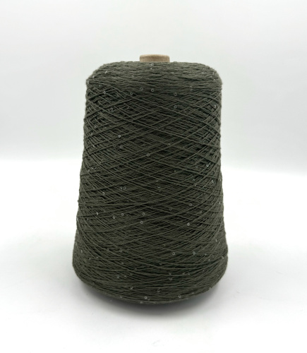 Пряжа Cotton Paillettes, D&C Yarns, хлопок, цвет хаки